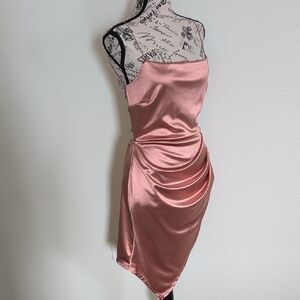 Chic Satin Dress in Blush